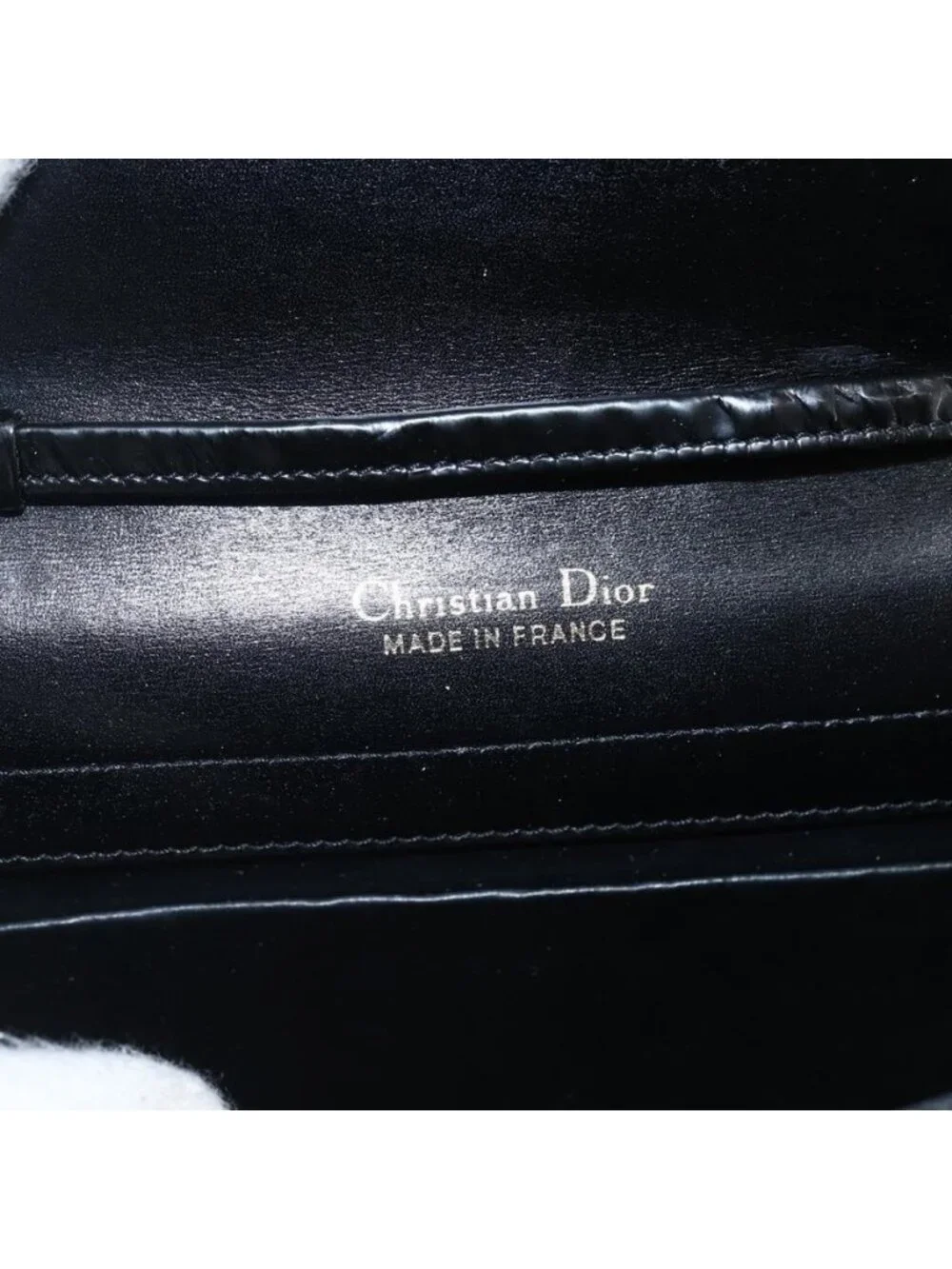 Authentic Christian Dior Shoulder Bag Leather Black Gold - Picture 8 of 16